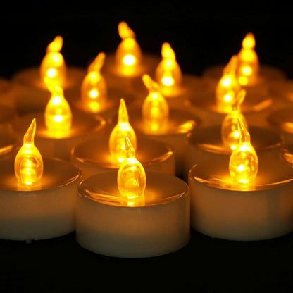 24-Piece: LED Flameless Tealight Smokeless Flickering Candles Indoor Lighting refund_fee:1200 Warranty