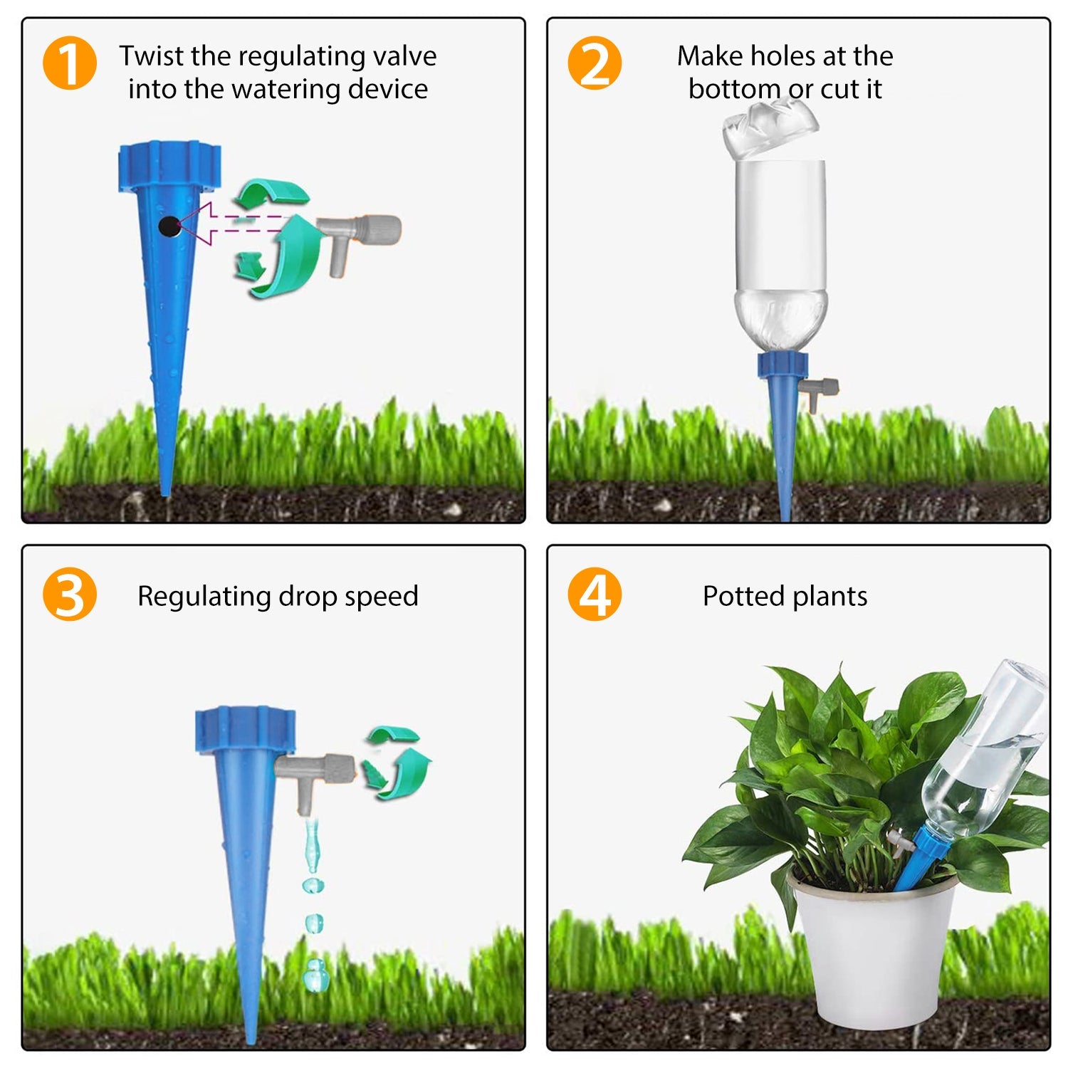 24-Piece: Plant Watering Spikes Self Watering Device __stock:100 Garden & Patio refund_fee:1200