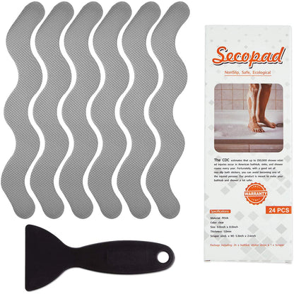 24-Piece: Safe Tub Strips Adhesive Non-Slip Shower Stickers Set Gray __stock:200 Bath refund_fee:800