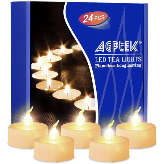 24-Piece: Warm White LED Tealight Candles Indoor Lighting refund_fee:1200 Warranty