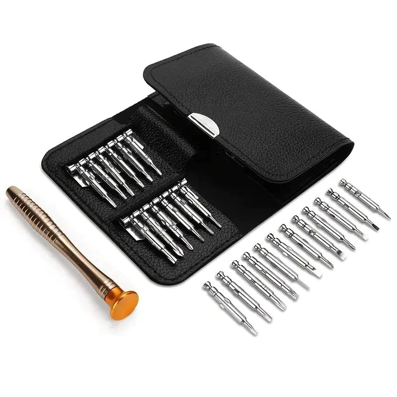 25-Piece Set: Precision Tool Repair Kit with Leather Case __stock:200 Home Improvement refund_fee:800