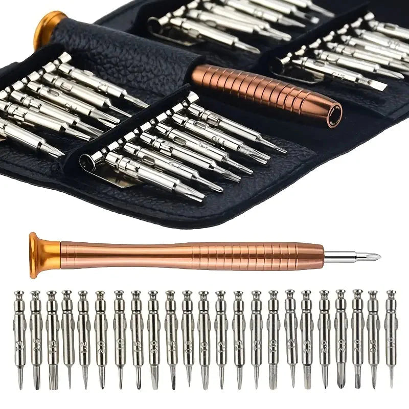 25-Piece Set: Precision Tool Repair Kit with Leather Case __stock:200 Home Improvement refund_fee:800