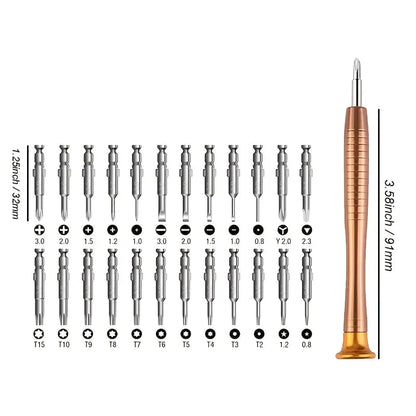 25-Piece Set: Precision Tool Repair Kit with Leather Case __stock:200 Home Improvement refund_fee:800