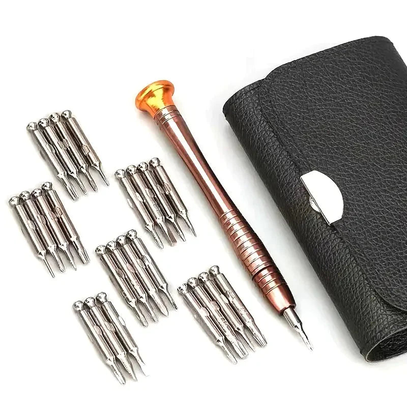 25-Piece Set: Precision Tool Repair Kit with Leather Case __stock:200 Home Improvement refund_fee:800