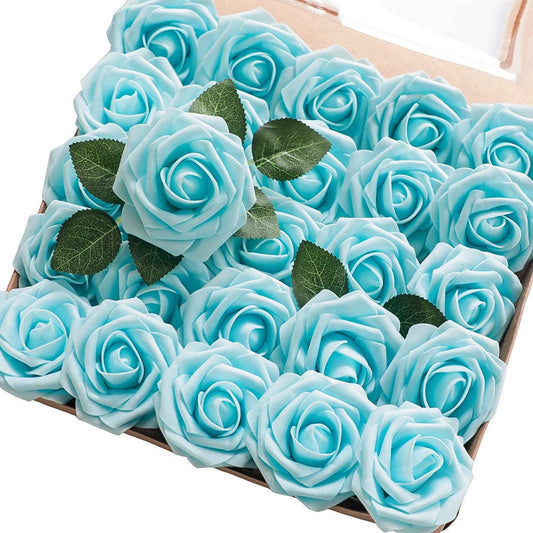 25-Pieces: Floroom Artificial Flowers Aqua __stock:100 Furniture and Décor refund_fee:800