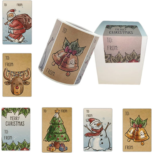 250-Pieces: Christmas Gift Tags Self Adhesive Labels Stickers 250 Pieces __stock:200 Holiday Decor & Apparel refund_fee:800