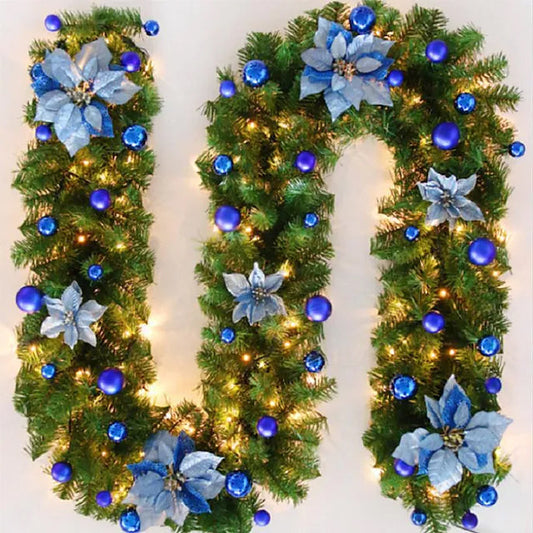 2.7 Meter Christmas Rattan Garland Decorative Blue __stock:200 Holiday Decor & Apparel refund_fee:1200