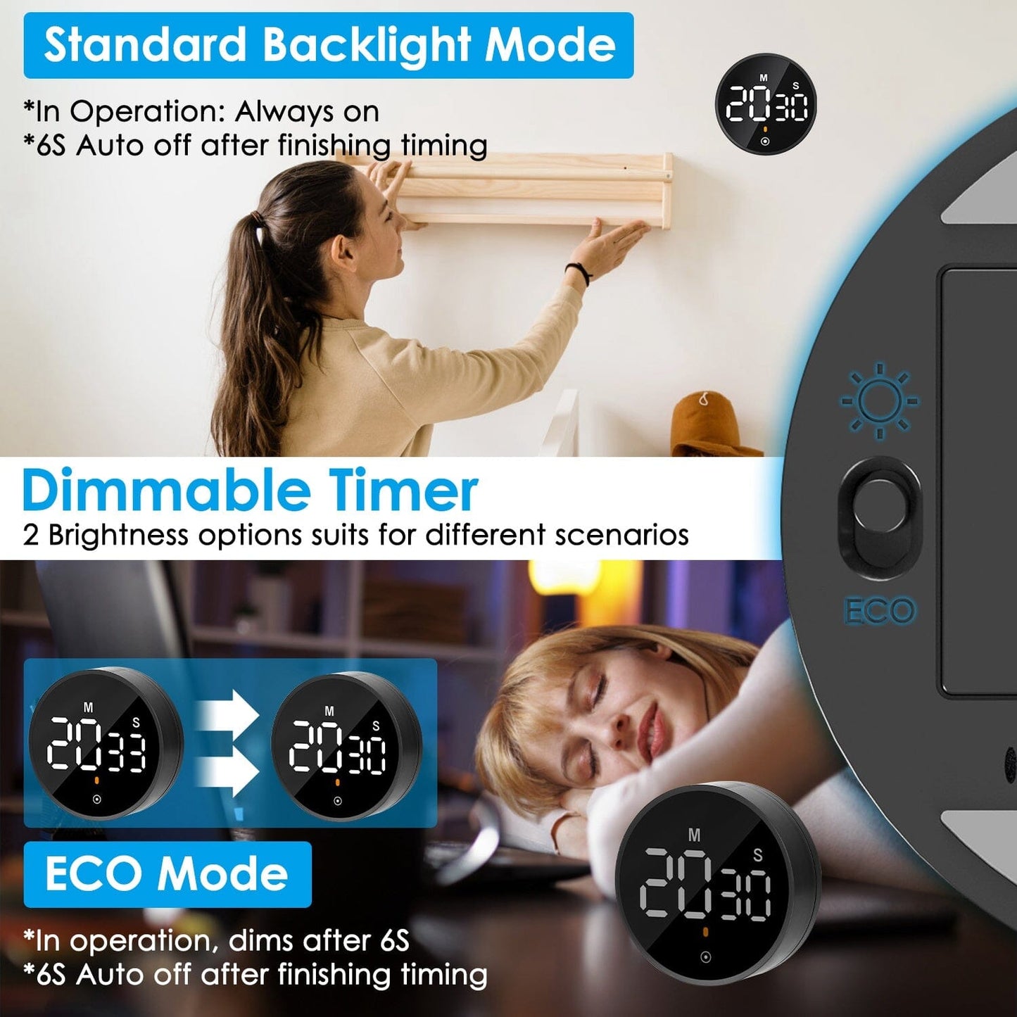 2.79" LED Digital Electronic Countdown Timer Dimmable Mutable Magnetic Clock __stock:50 Kitchen & Dining Low stock refund_fee:1200 Warranty