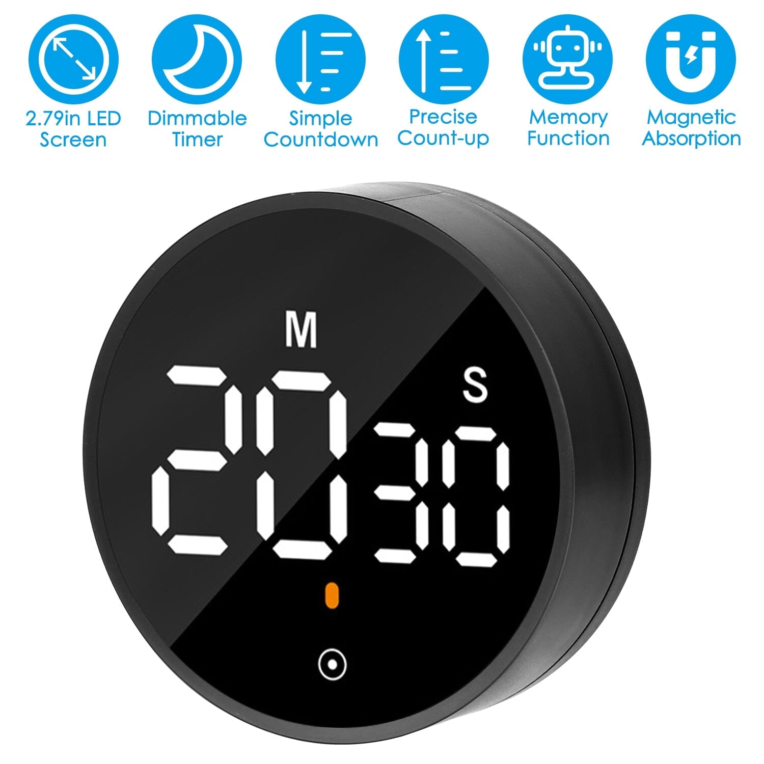 2.79" LED Digital Electronic Countdown Timer Dimmable Mutable Magnetic Clock __stock:50 Kitchen & Dining Low stock refund_fee:1200 Warranty