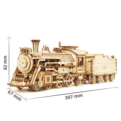 Super Wooden Mechanical Model Puzzle Set Steam Train Furniture and Décor toys