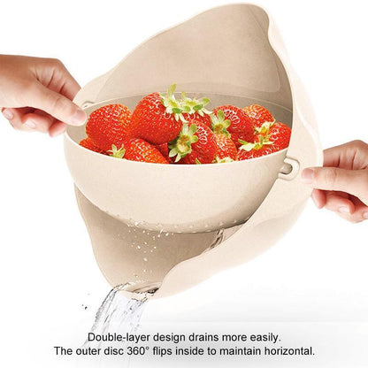 Double-layer Rotating Drain Basket kitchen Kitchen & Dining