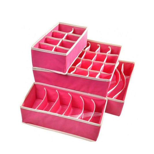 Foldable Closet Underwear Organizer(4 pics/1 Set) rose Closet & Storage storage