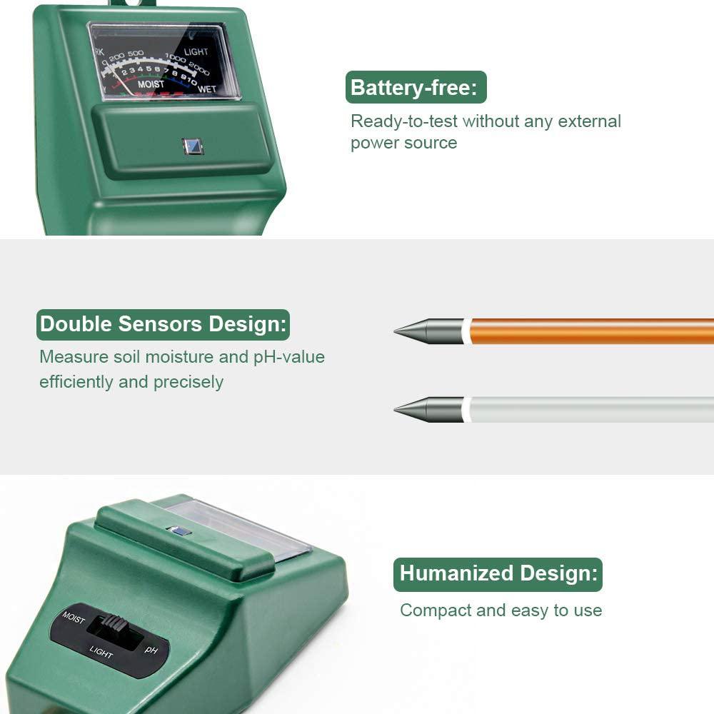 3-in-1 Soil Moisture/Light/pH Tester Garden & Patio refund_fee:800