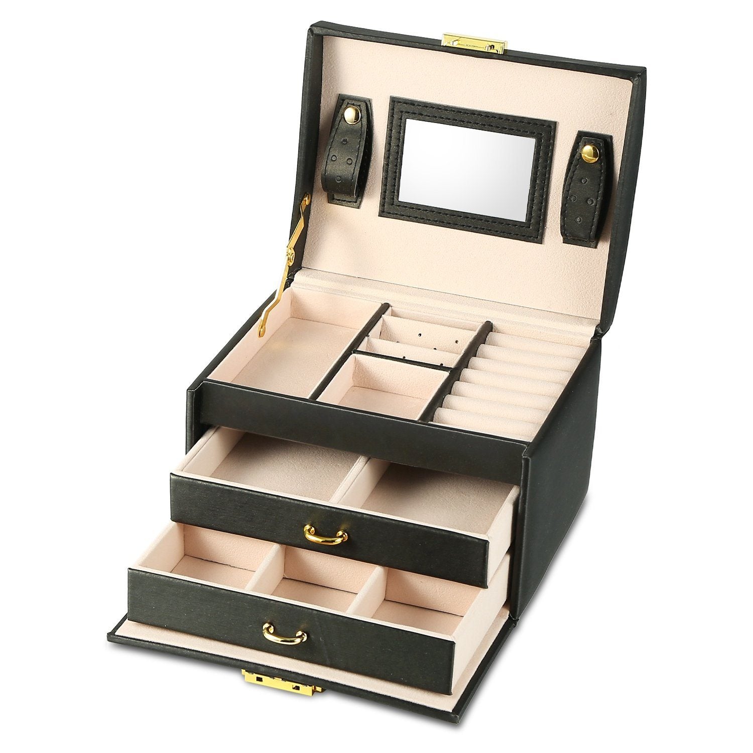 3-Layer Jewelry Case Organizer Black __stock:100 Closet & Storage Low stock refund_fee:1200