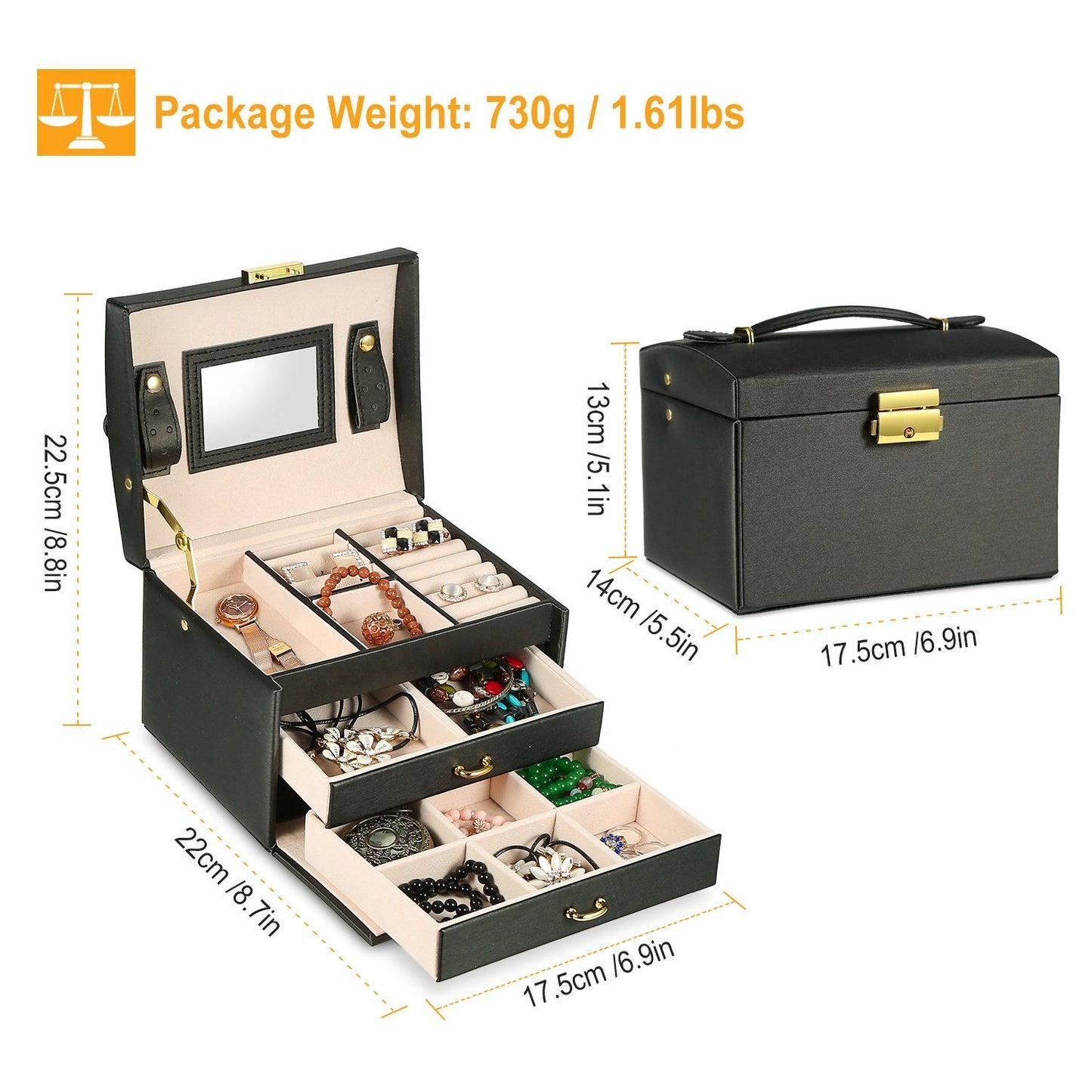 3-Layer Jewelry Case Organizer __stock:100 Closet & Storage Low stock refund_fee:1200