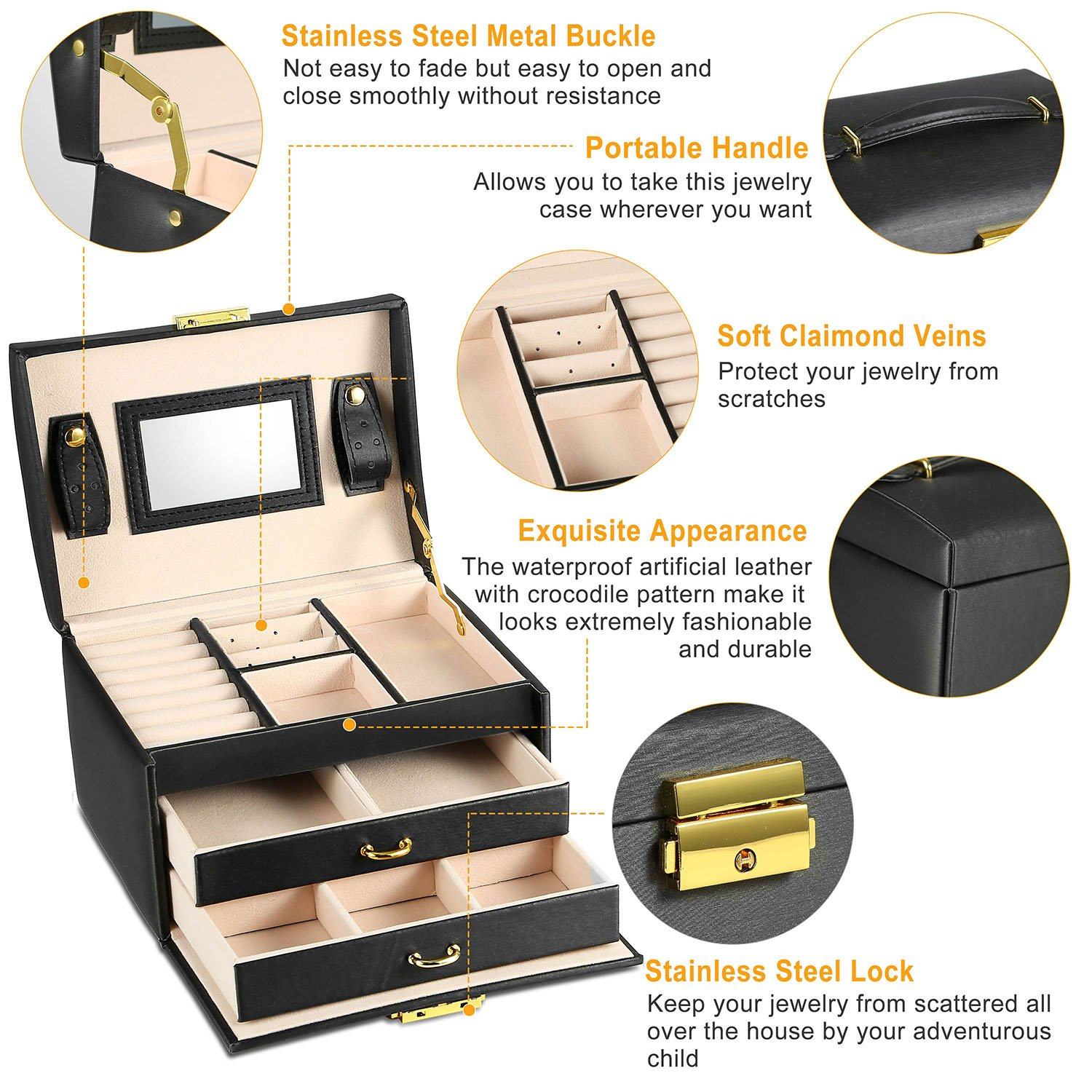 3-Layer Jewelry Case Organizer __stock:100 Closet & Storage Low stock refund_fee:1200