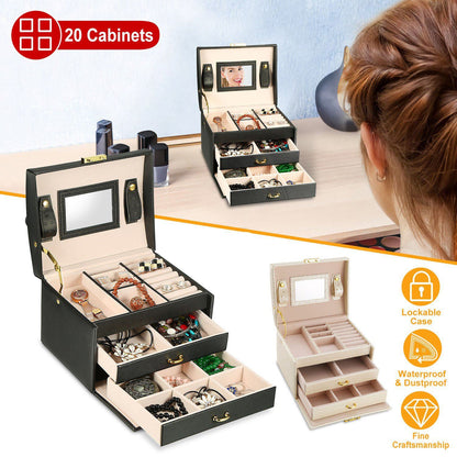 3-Layer Jewelry Case Organizer __stock:100 Closet & Storage Low stock refund_fee:1200