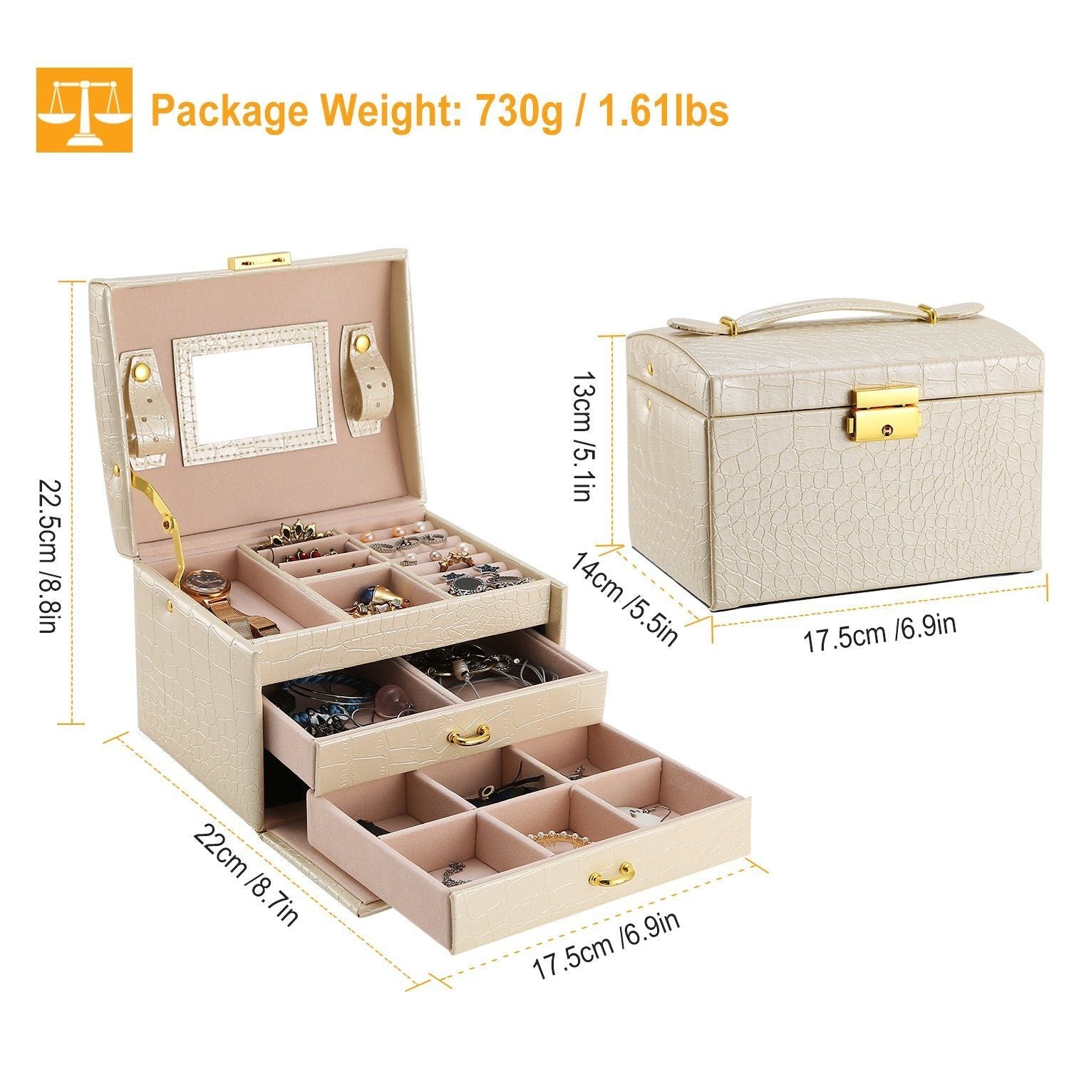 3-Layer Jewelry Case Organizer __stock:100 Closet & Storage Low stock refund_fee:1200