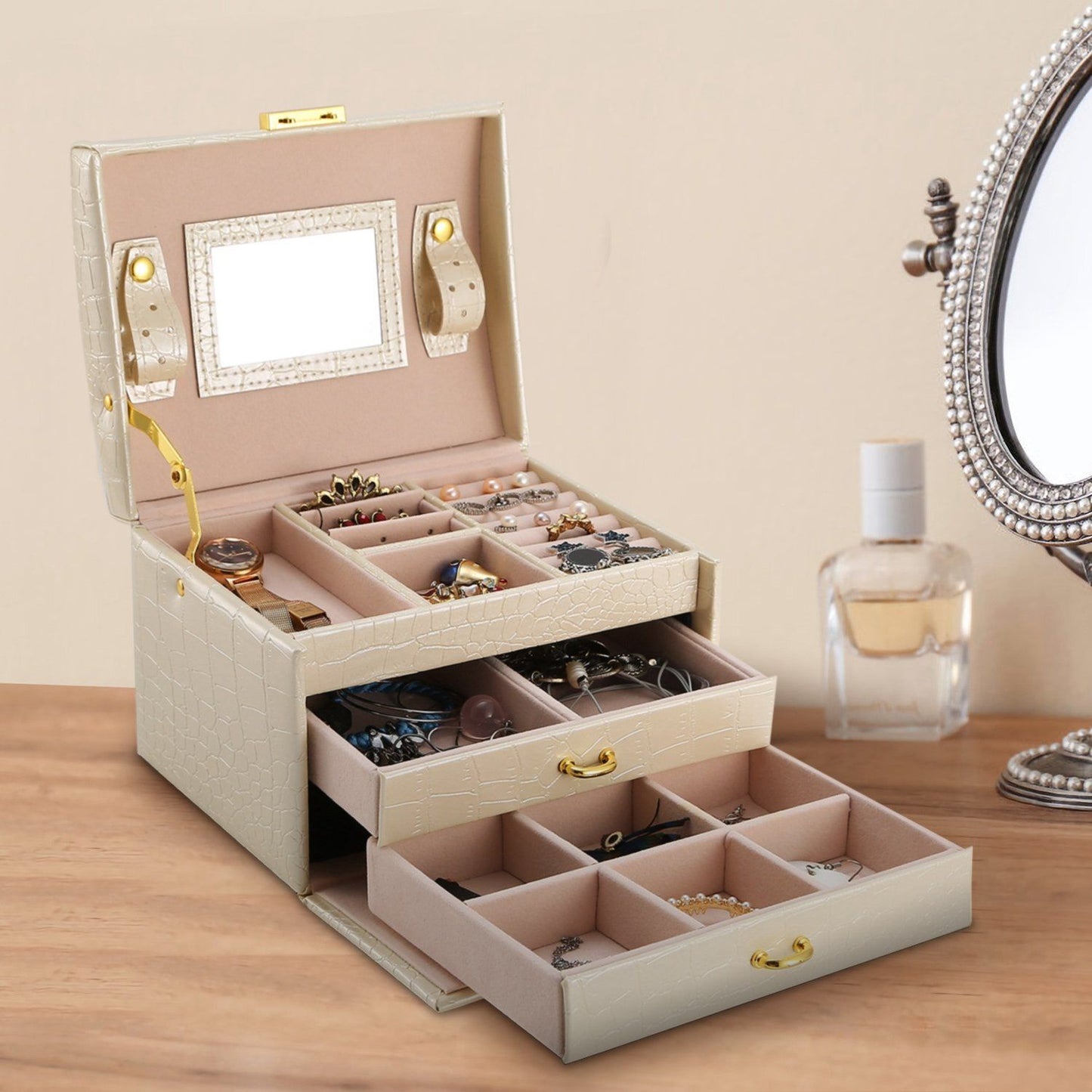 3-Layer Jewelry Case Organizer __stock:100 Closet & Storage Low stock refund_fee:1200