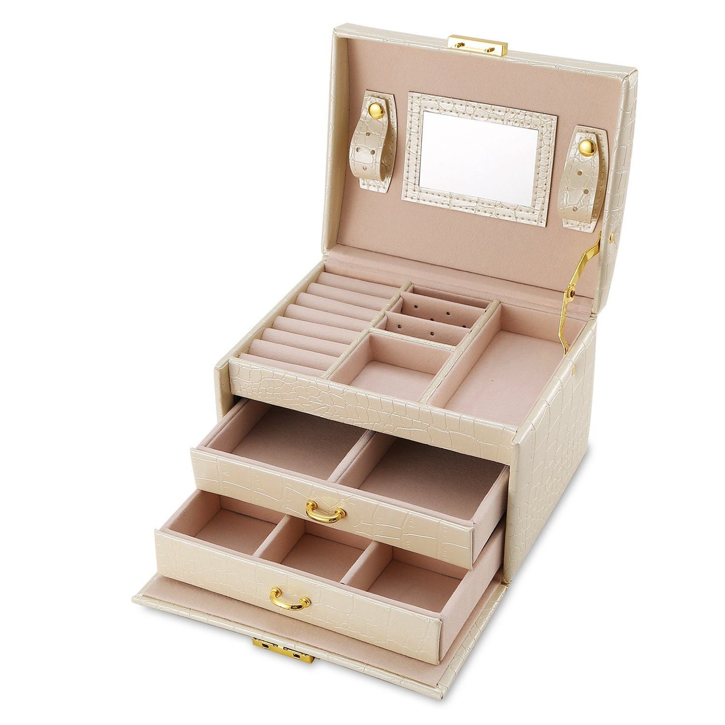 3-Layer Jewelry Case Organizer Pink __stock:100 Closet & Storage Low stock refund_fee:1200