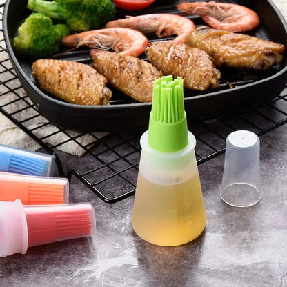 3-Pack: 2.2oz Silicone BBQ Oil Bottle Brush with Flat-Bottom Design __stock:200 Kitchen & Dining refund_fee:800