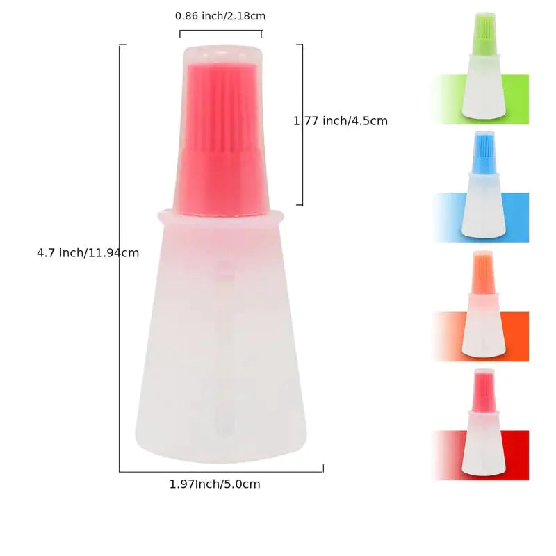 3-Pack: 2.2oz Silicone BBQ Oil Bottle Brush with Flat-Bottom Design __stock:200 Kitchen & Dining refund_fee:800