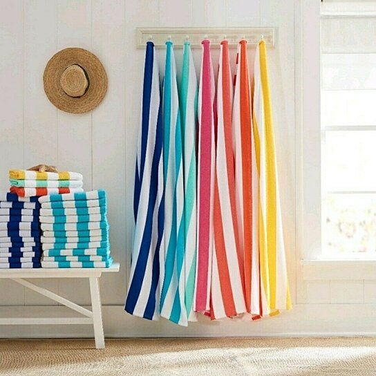 3-Pack: 30" x 60" Ultra-Soft 100% Cotton Striped Pool Cabana Hotel Beach Towels __stock:1000 Bath refund_fee:1200