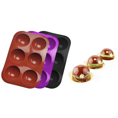 3-Pack: 6 Holes Semi Sphere Silicone Mold __stock:100 Kitchen & Dining refund_fee:800 show-color-swatches