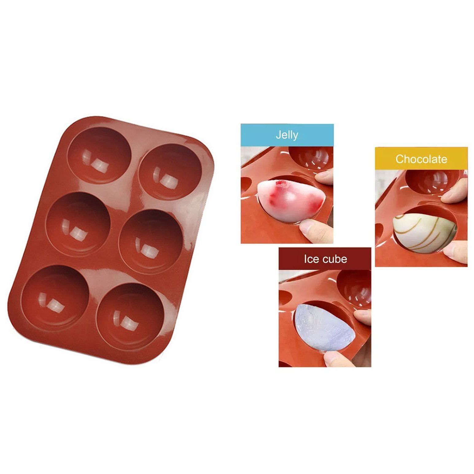 3-Pack: 6 Holes Semi Sphere Silicone Mold __stock:100 Kitchen & Dining refund_fee:800 show-color-swatches