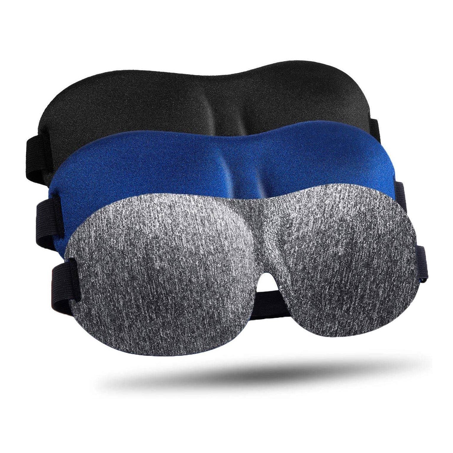 3-Pack: Blackout Eye Mask with Adjustable Strap Black/Gray/Blue __label2:BOGO 30% OFF __stock:100 Bedding refund_fee:800