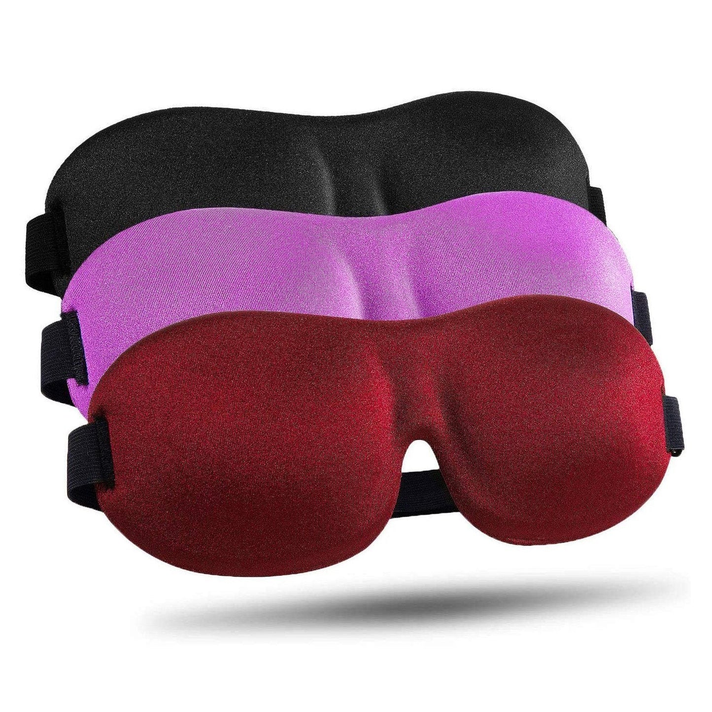 3-Pack: Blackout Eye Mask with Adjustable Strap Black/Purple/Red __label2:BOGO 30% OFF __stock:100 Bedding refund_fee:800