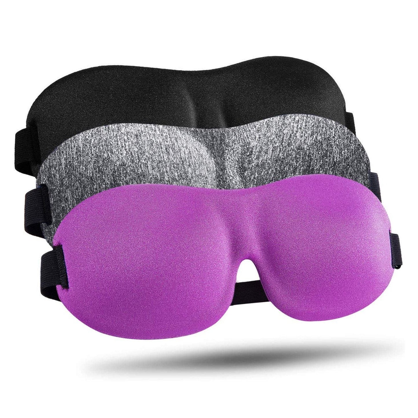 3-Pack: Blackout Eye Mask with Adjustable Strap Purple/Gray/Black __label2:BOGO 30% OFF __stock:100 Bedding refund_fee:800