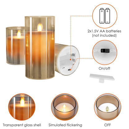 3-Pack: Flameless Battery Operated Candles __stock:50 Indoor Lighting Low stock refund_fee:1200 Warranty