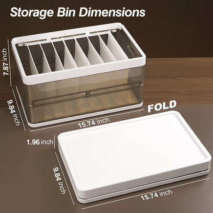 3-Pack: Foldable Storage Bin with Lid Stackable Plastic Closet Organizer __stock:50 Closet & Storage refund_fee:1800