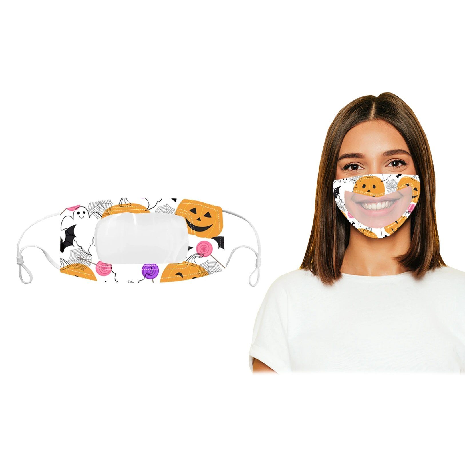 3-Pack: Halloween Edition Smile Communicator Clear Mouth Face Mask __stock:50 Holiday Decor & Apparel refund_fee:800