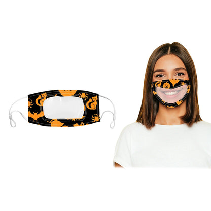 3-Pack: Halloween Edition Smile Communicator Clear Mouth Face Mask __stock:50 Holiday Decor & Apparel refund_fee:800