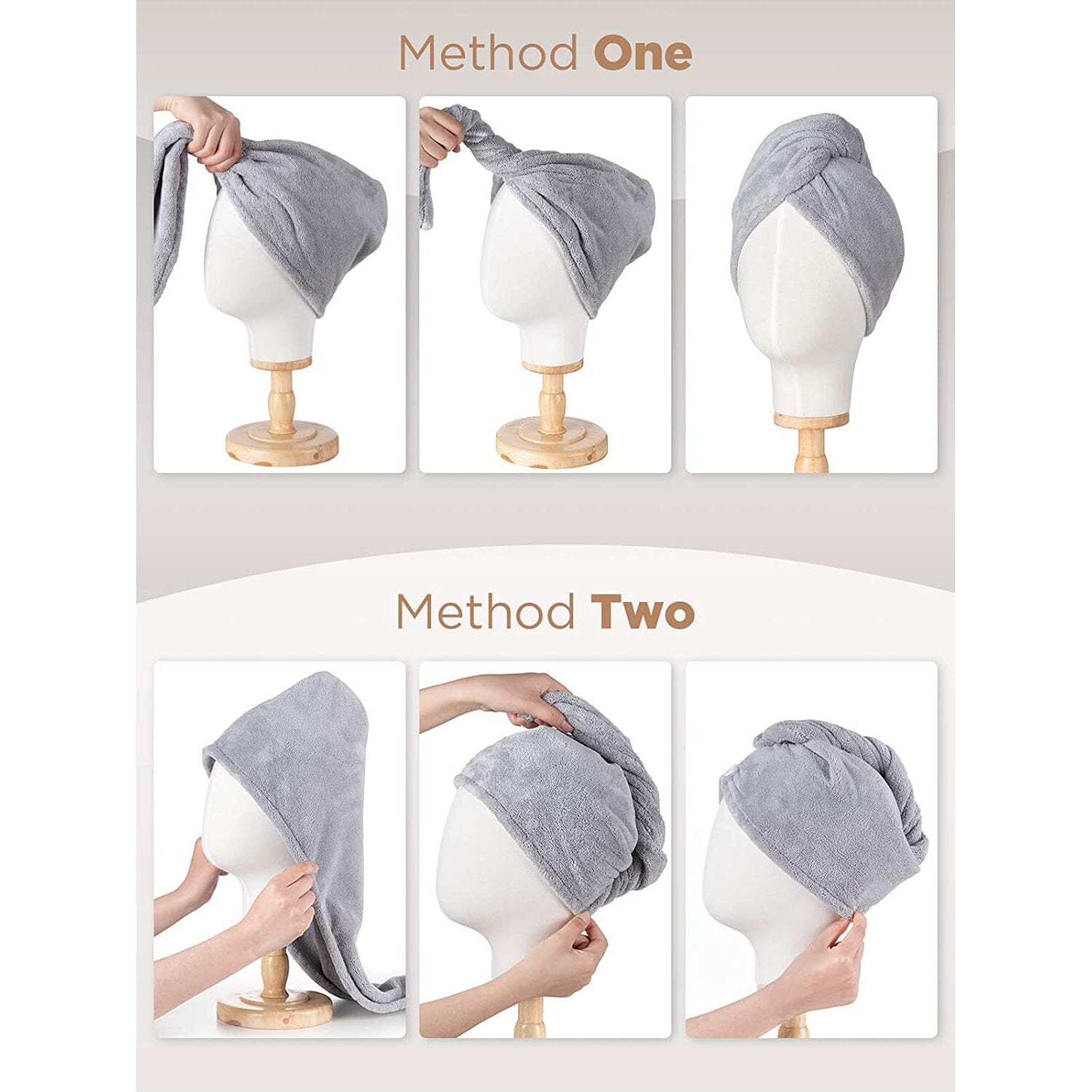 3-Pack: Hicober Microfiber Hair Towel __stock:200 Bath refund_fee:800