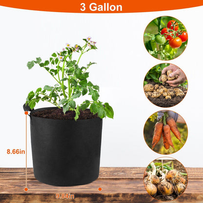 3-Pack: Planter Bags Breathable Planting Fabric Pots with Harvest Window __stock:50 Garden & Patio Low stock refund_fee:800