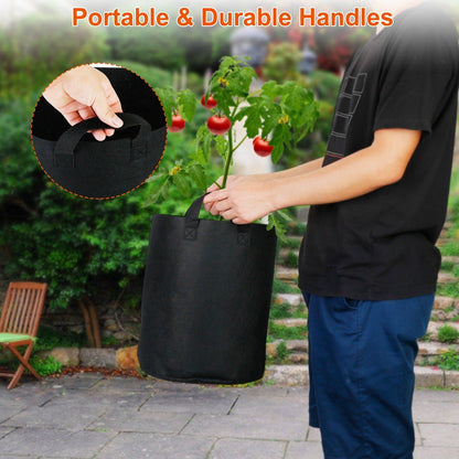 3-Pack: Planter Bags Breathable Planting Fabric Pots with Harvest Window __stock:50 Garden & Patio Low stock refund_fee:800