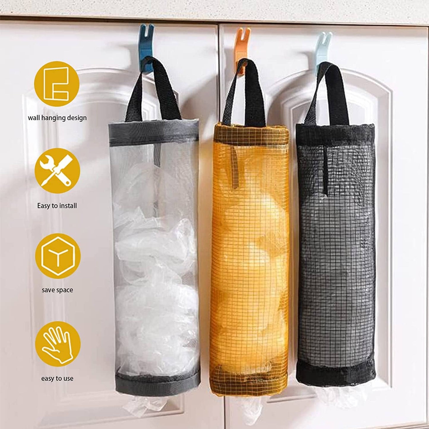 3-Pack: Plastic Mesh Grocery Bag Holder __stock:200 Kitchen & Dining refund_fee:800