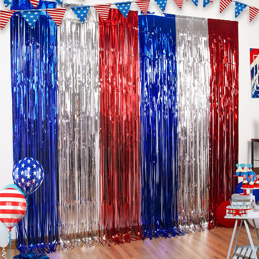 3-Pack: Tinsel Foil Fringe Curtains __stock:200 Holiday Decor & Apparel refund_fee:800