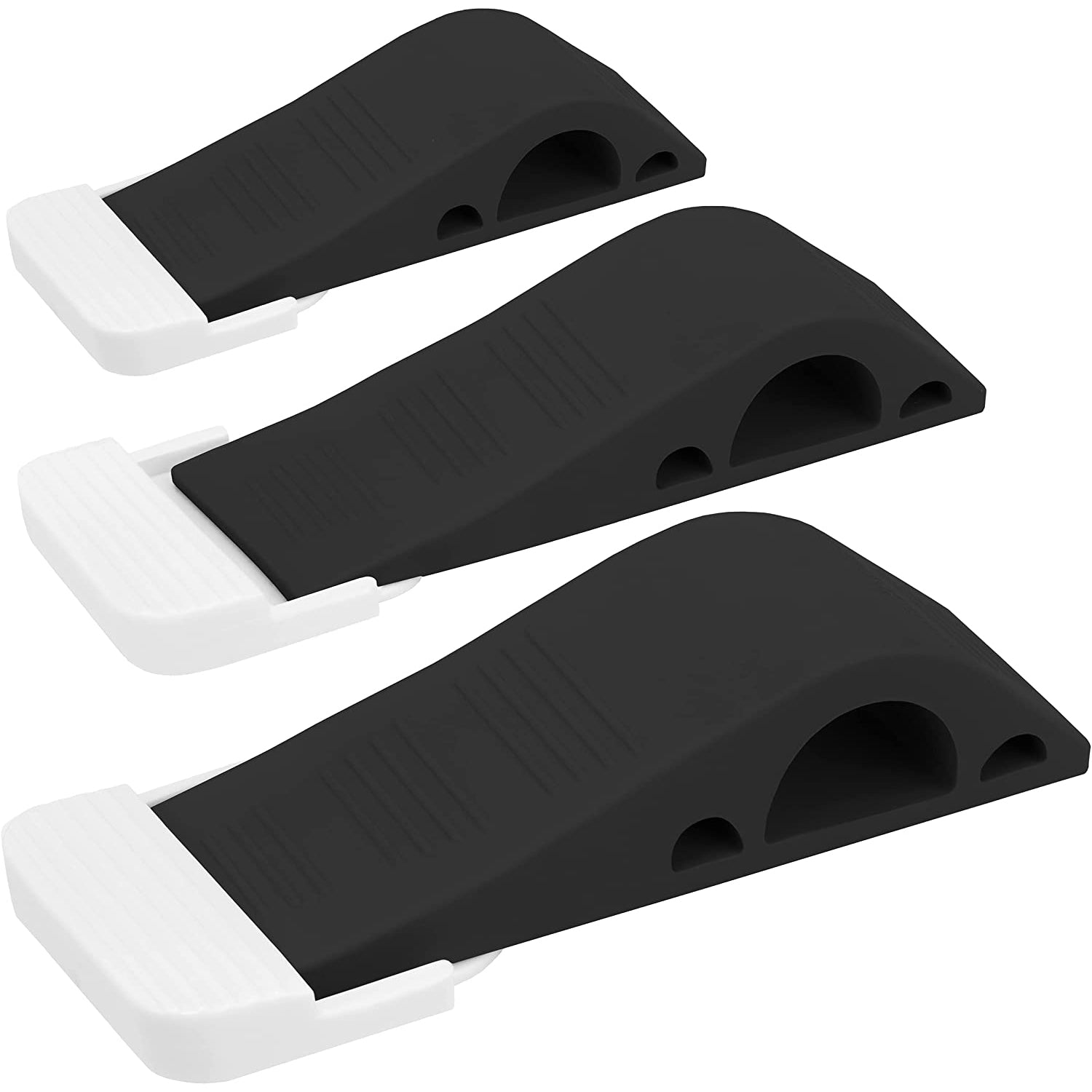 3-Pack: Wundermax Rubber Security Door Stoppers Black __stock:200 Home Improvement refund_fee:800