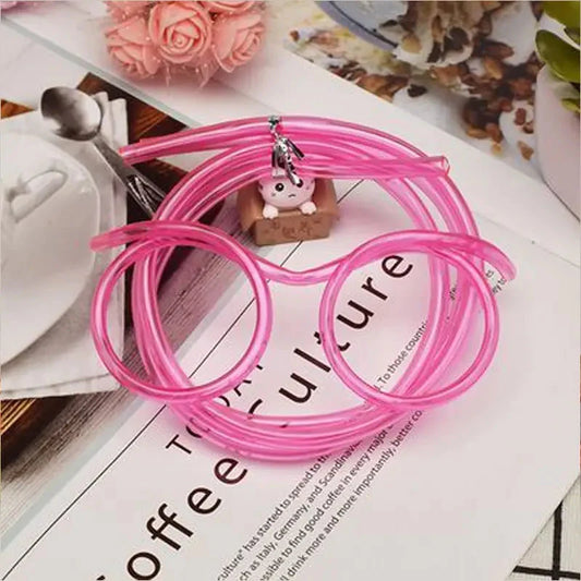 3-Pack: Creative Fun Glasses Straw Crazy Funny Art Straw Pink __stock:200 Holiday Decor & Apparel refund_fee:800