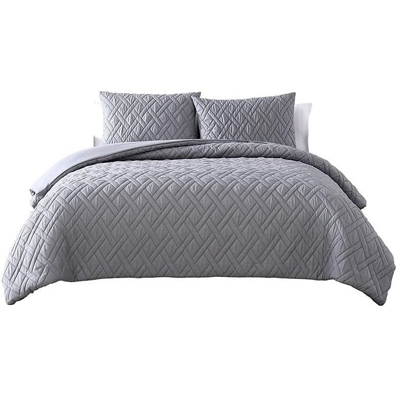 3-Piece: Embossed Quilted Larch Bedding Comforter Set __label2:BOGO 30% OFF __stock:250 Bedding refund_fee:1800