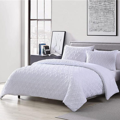 3-Piece: Embossed Quilted Larch Bedding Comforter Set __label2:BOGO 30% OFF __stock:250 Bedding refund_fee:1800