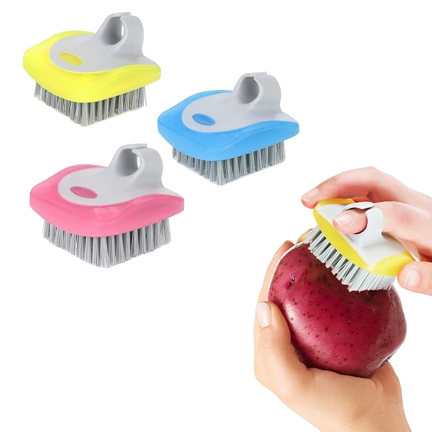 3-Piece: Fruit and Vegetable Brush Cleaner Scrubber with Soft Bristles __stock:250 Kitchen & Dining refund_fee:800