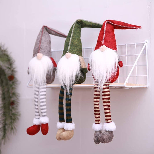 3 Piece: Handmade Sitting Long-Legged Christmas Elf Bottle Decoration Set __stock:200 Holiday Decor & Apparel refund_fee:1200