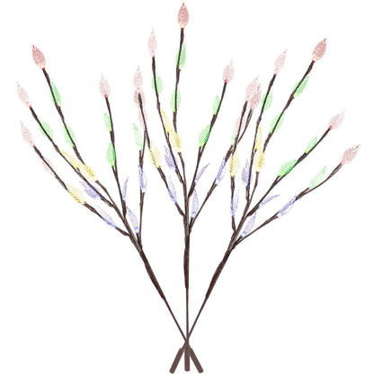 3-Piece Set: 60 LED Solar Garden Lights Tree Branch Leaf Shape Lamp Colorful __stock:50 refund_fee:1200 String & Fairy Lights Warranty