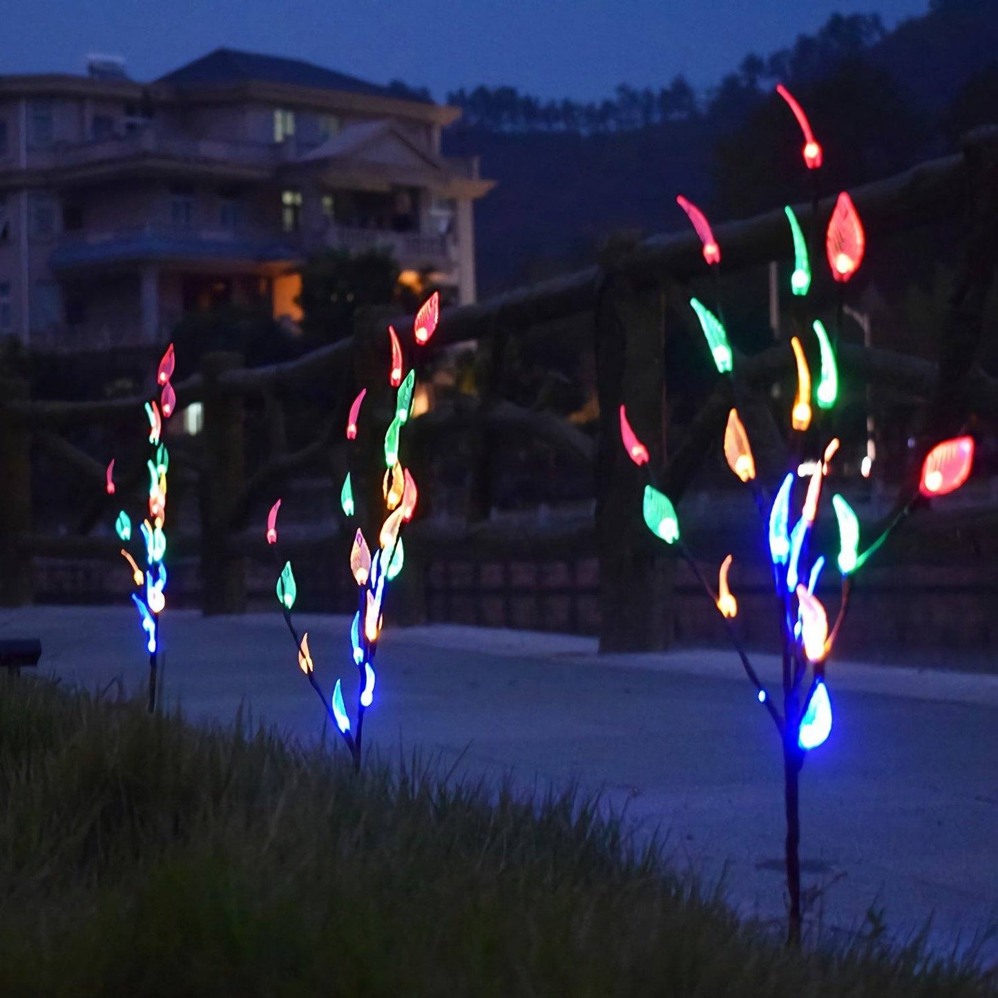 3-Piece Set: 60 LED Solar Garden Lights Tree Branch Leaf Shape Lamp __stock:50 refund_fee:1200 String & Fairy Lights Warranty