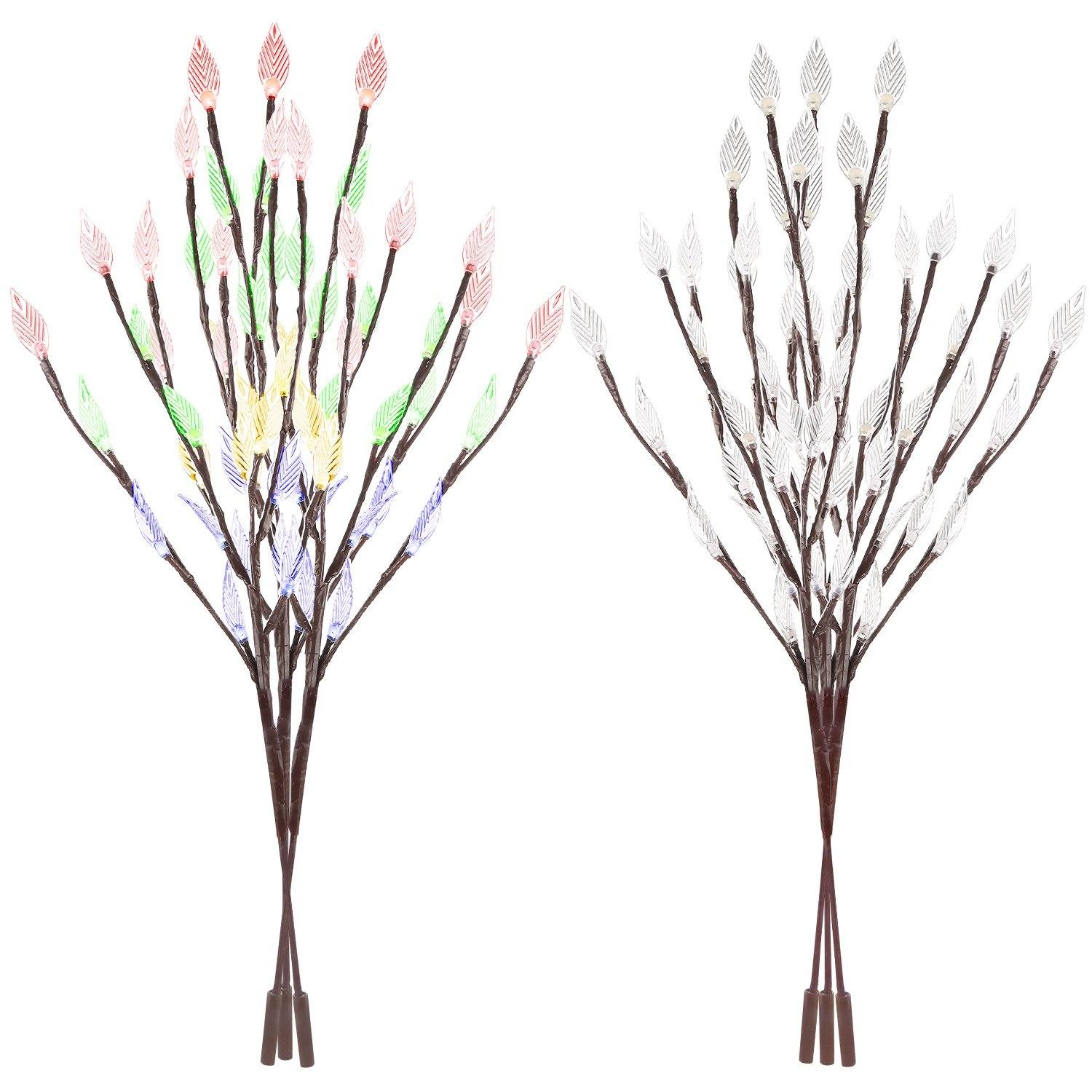 3-Piece Set: 60 LED Solar Garden Lights Tree Branch Leaf Shape Lamp __stock:50 refund_fee:1200 String & Fairy Lights Warranty